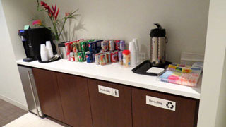 Beverage station for Lawyers Lounge and Conference Rooms D and E