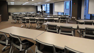 Conference Rooms B and C combined classroom style